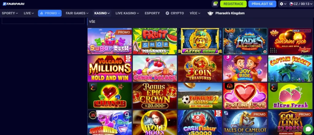 Nejoblíbenější casino hry na Fairpari
