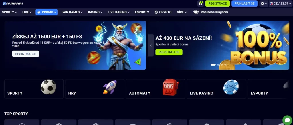 Co získáte po přihlášení do Fairpari Casino