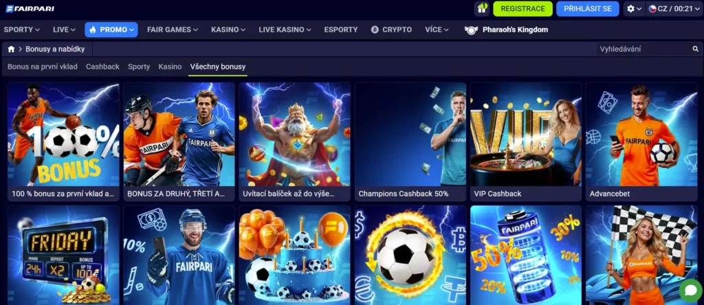 Bonusové akce a pravidelné promo nabídky Fairpari Casino