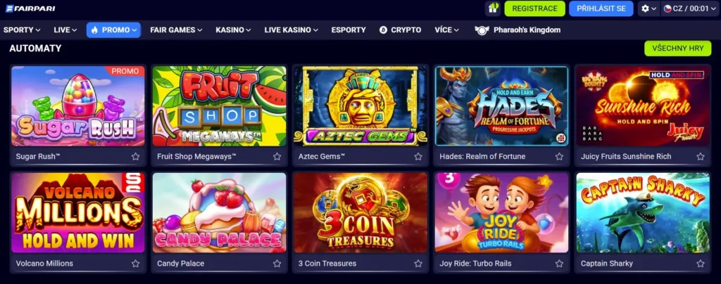Nejlepší sloty dostupné ve Fairpari Casino