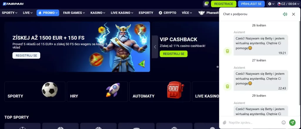 Zákaznická podpora a pomoc hráčům